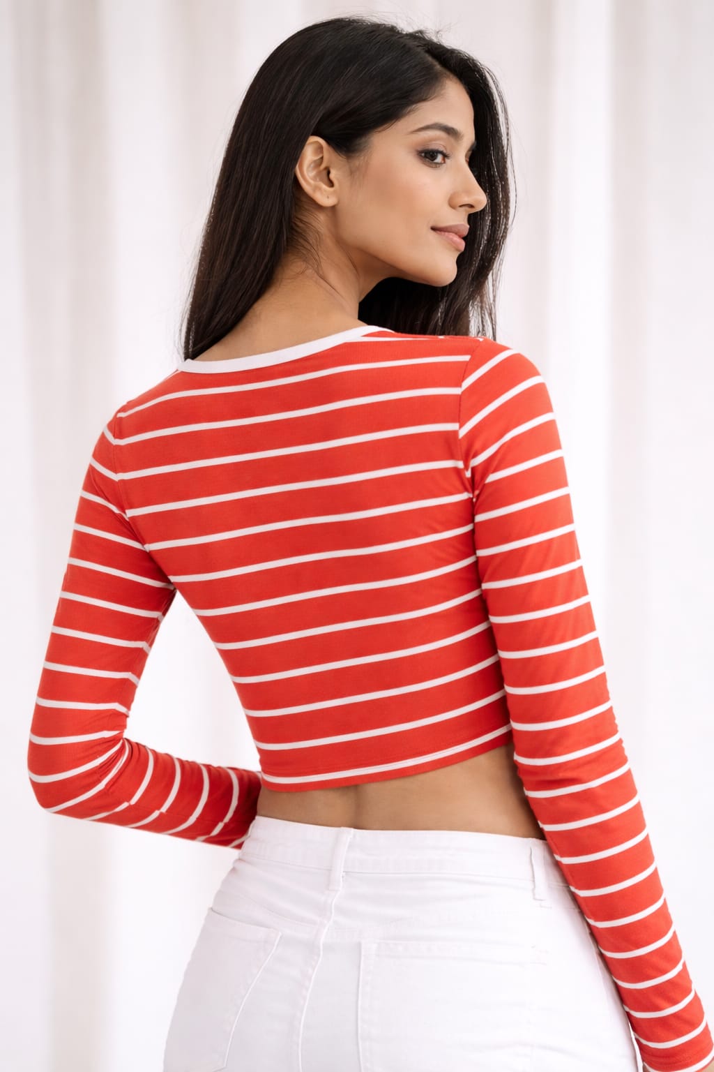 red striped crop top