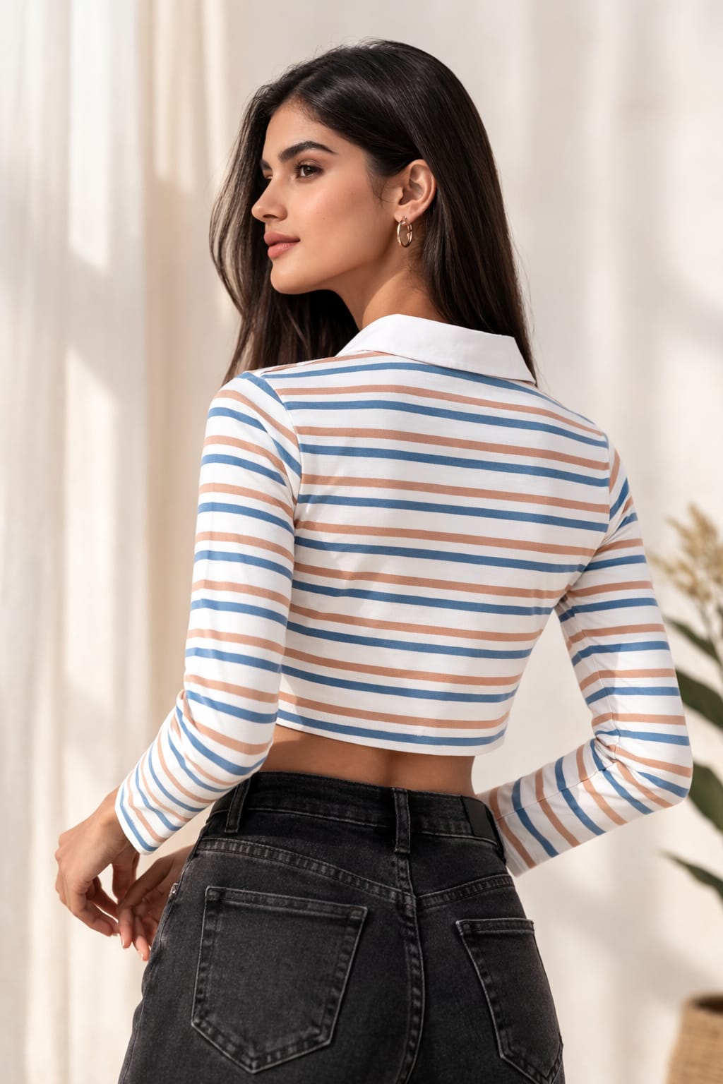 cropped polo top