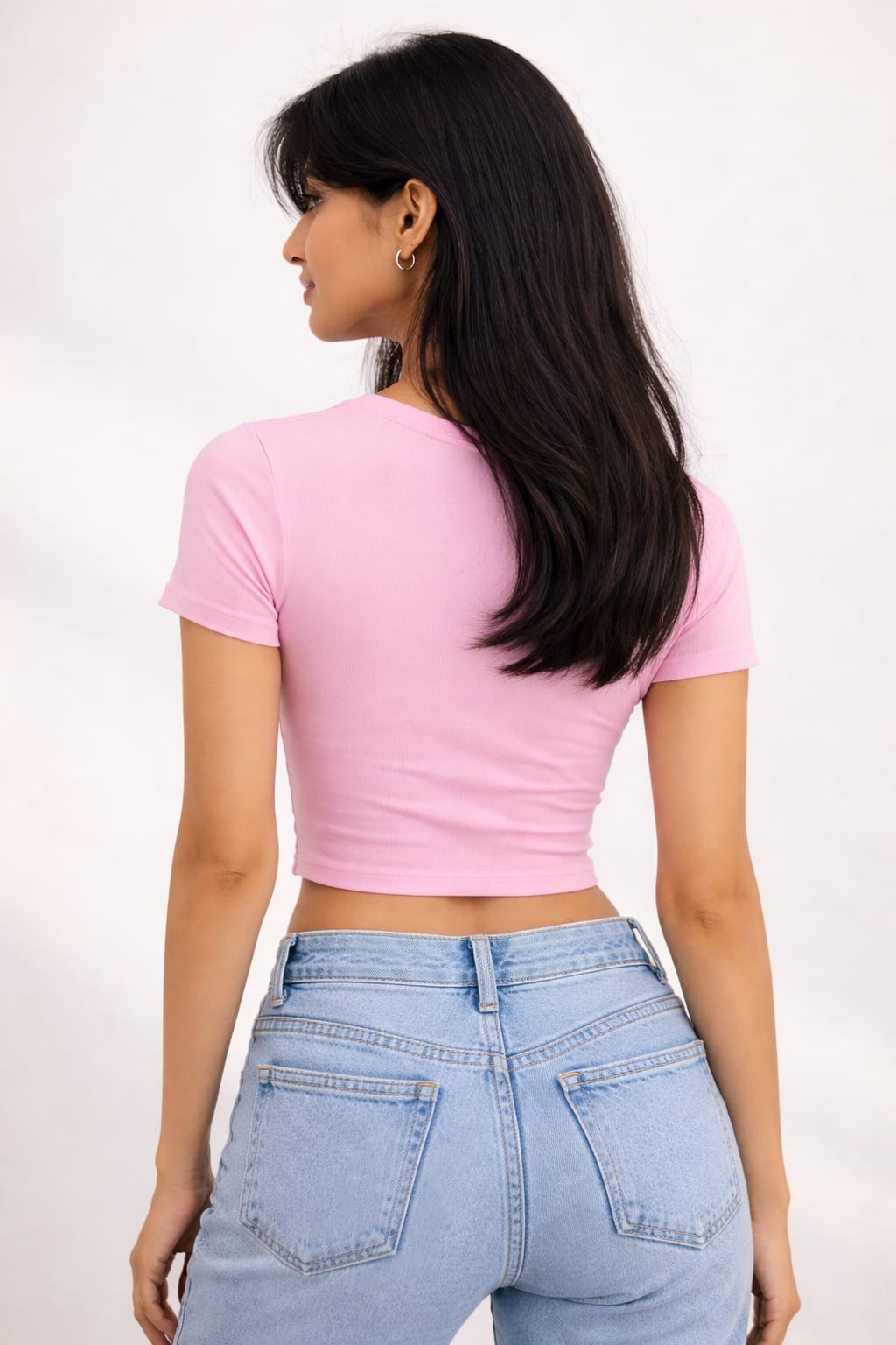 striking pink cropped top