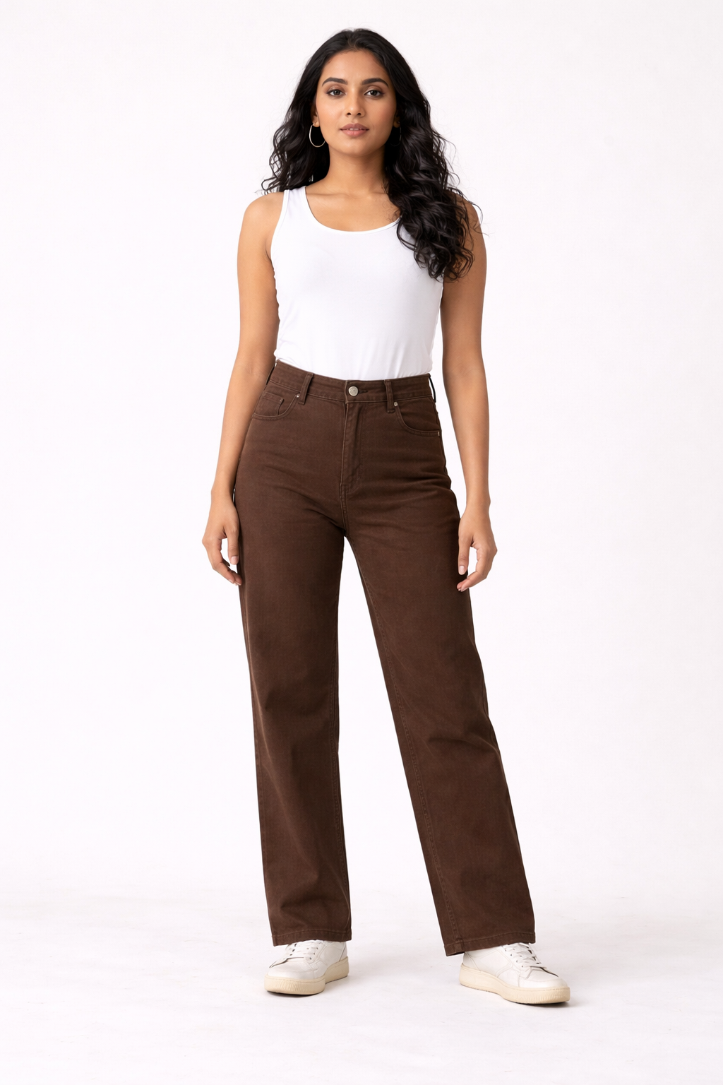 Brown Straight Fit Jeans