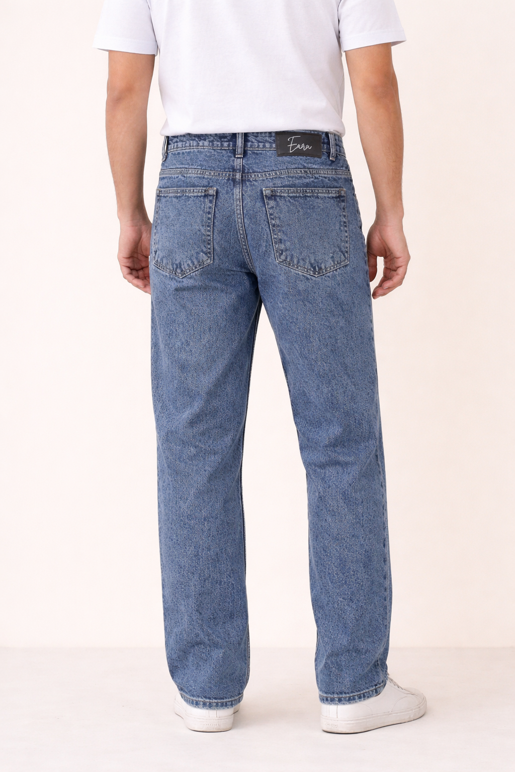 Straight -Fit Blue Denim Jeans