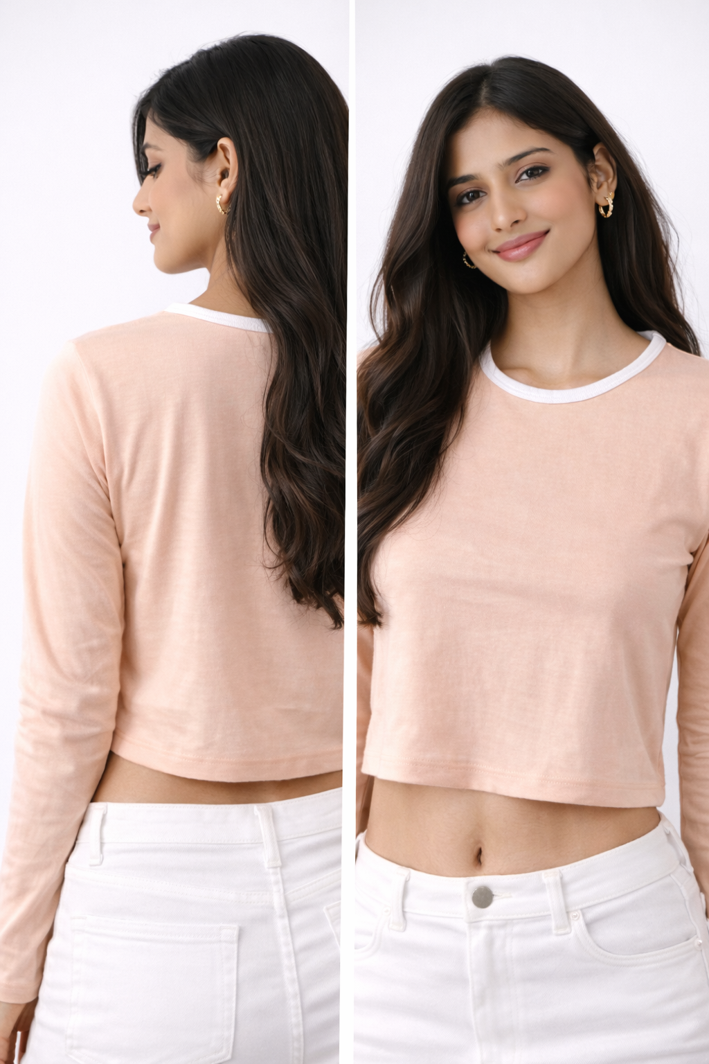 Peach Full-Sleeve Essential Tee